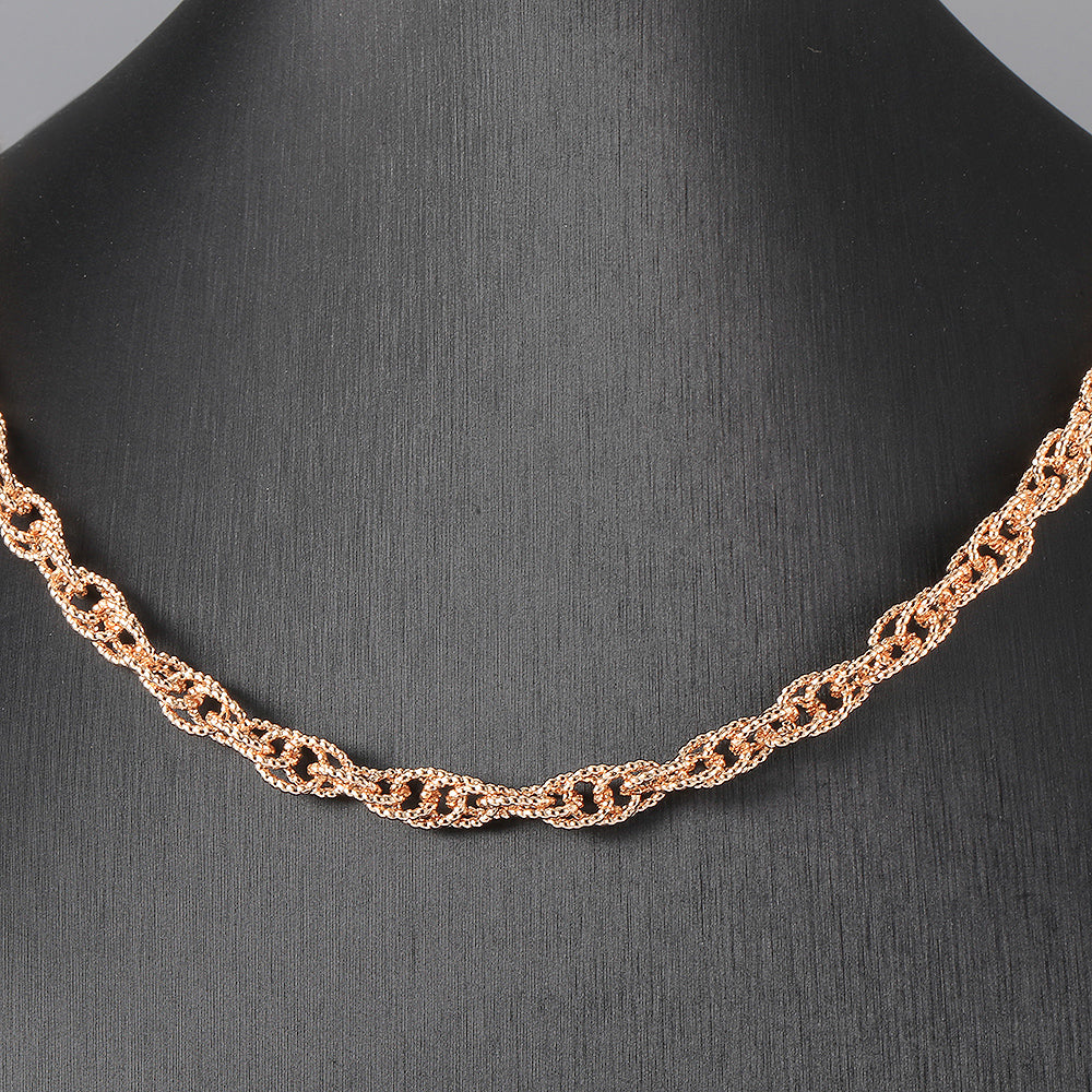 6mm 585 Rose Gold Color Necklace Twisted Chain