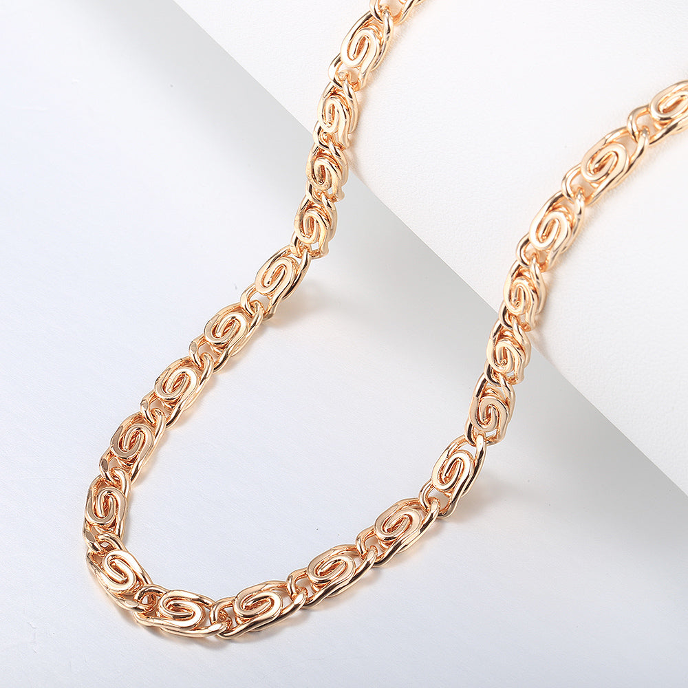 6mm Rose Gold Color Necklace Snail Link Chain