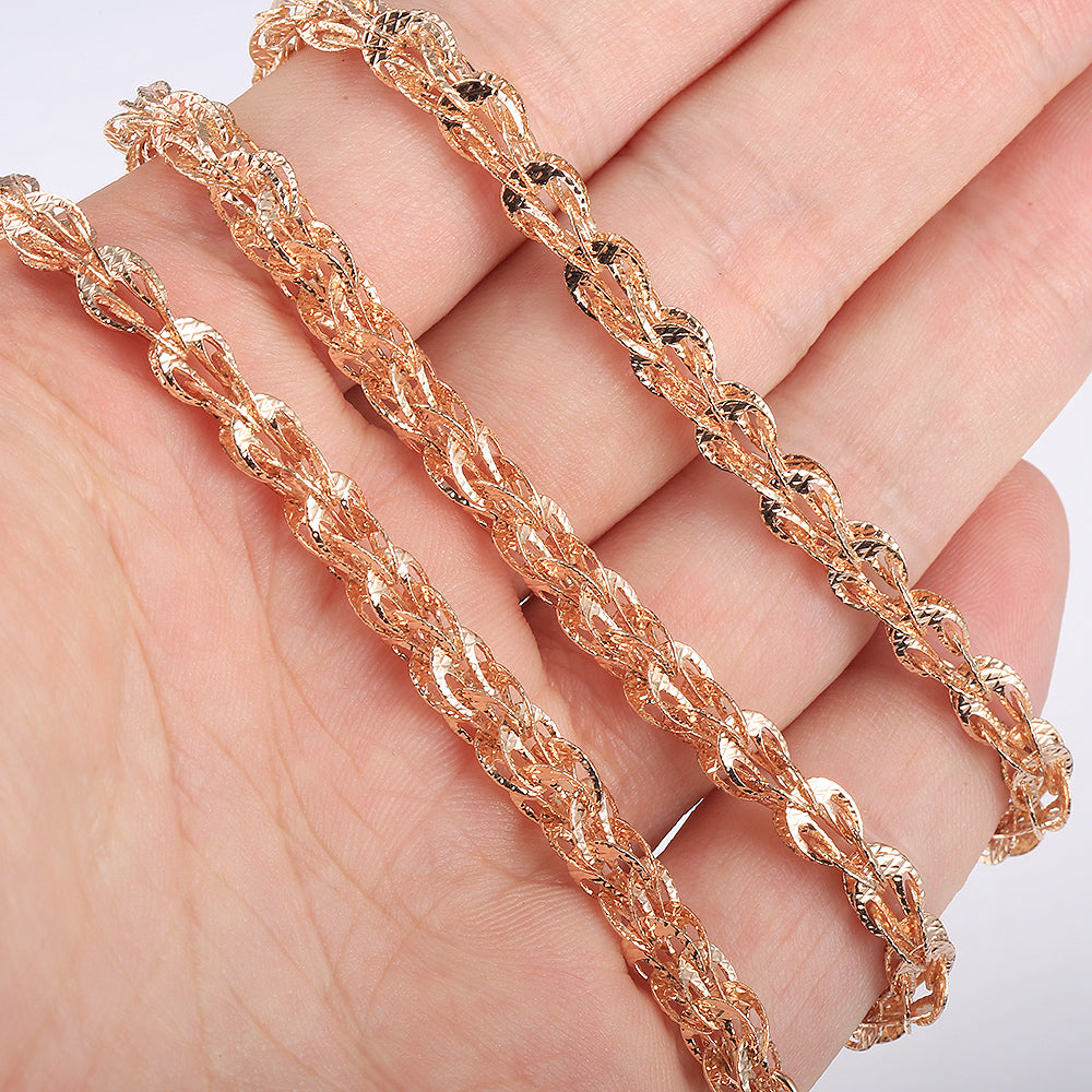 5mm Rose Gold Color Necklace Link Chain 20/24inch