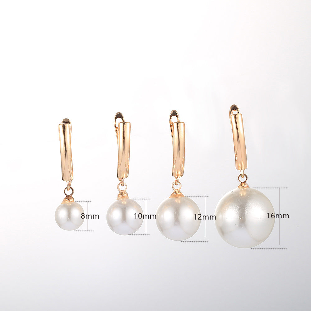 White Pearl Earrings 585 Rose Gold Drop Earrings