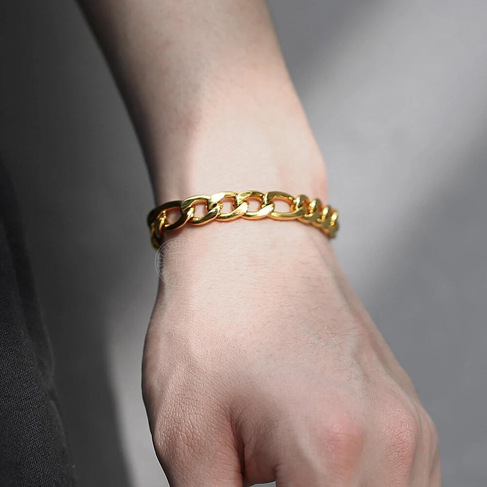 3/5/7/9mm Gold Silver Figaro Chain Bracelet 7-10inch