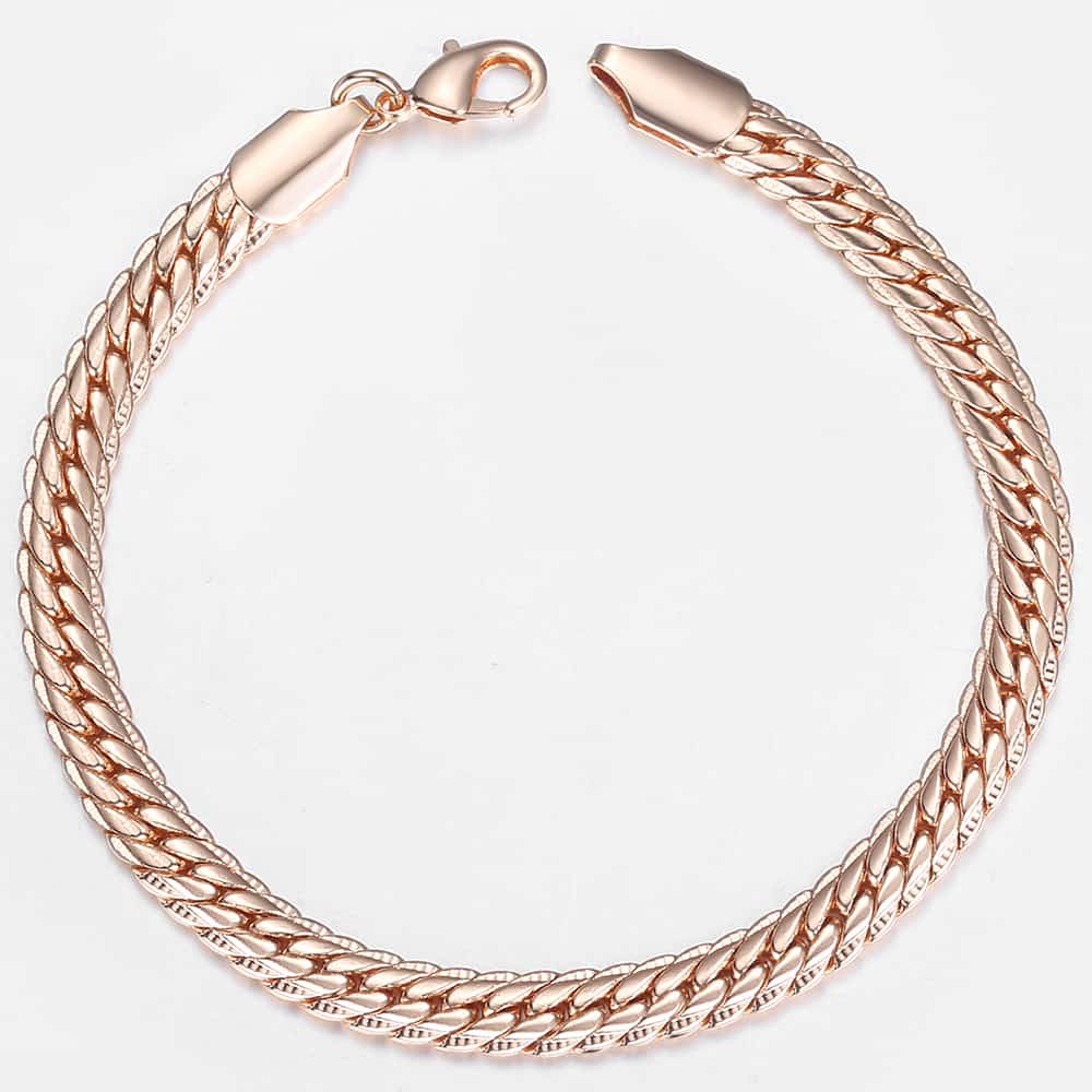 6mm Hammered Herringbone Chain Bracelet 20cm