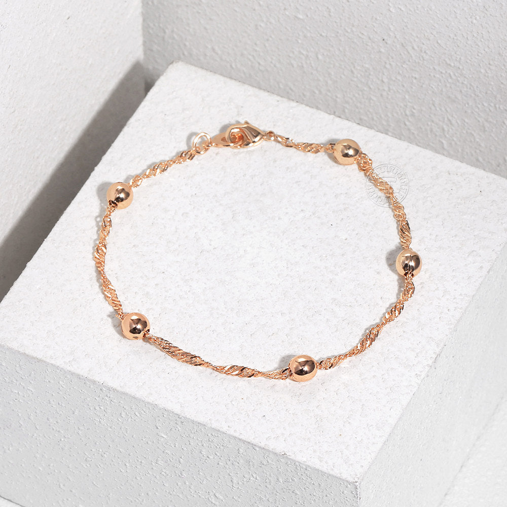 2mm Gold Bead Chain Bracelet 8inch