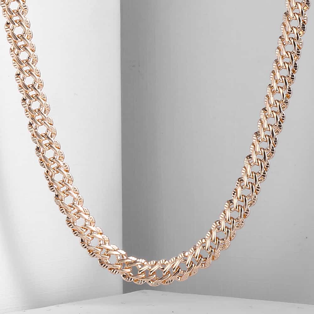 5.5mm Gold Hammered Venitian Chain Necklace 20/24inch