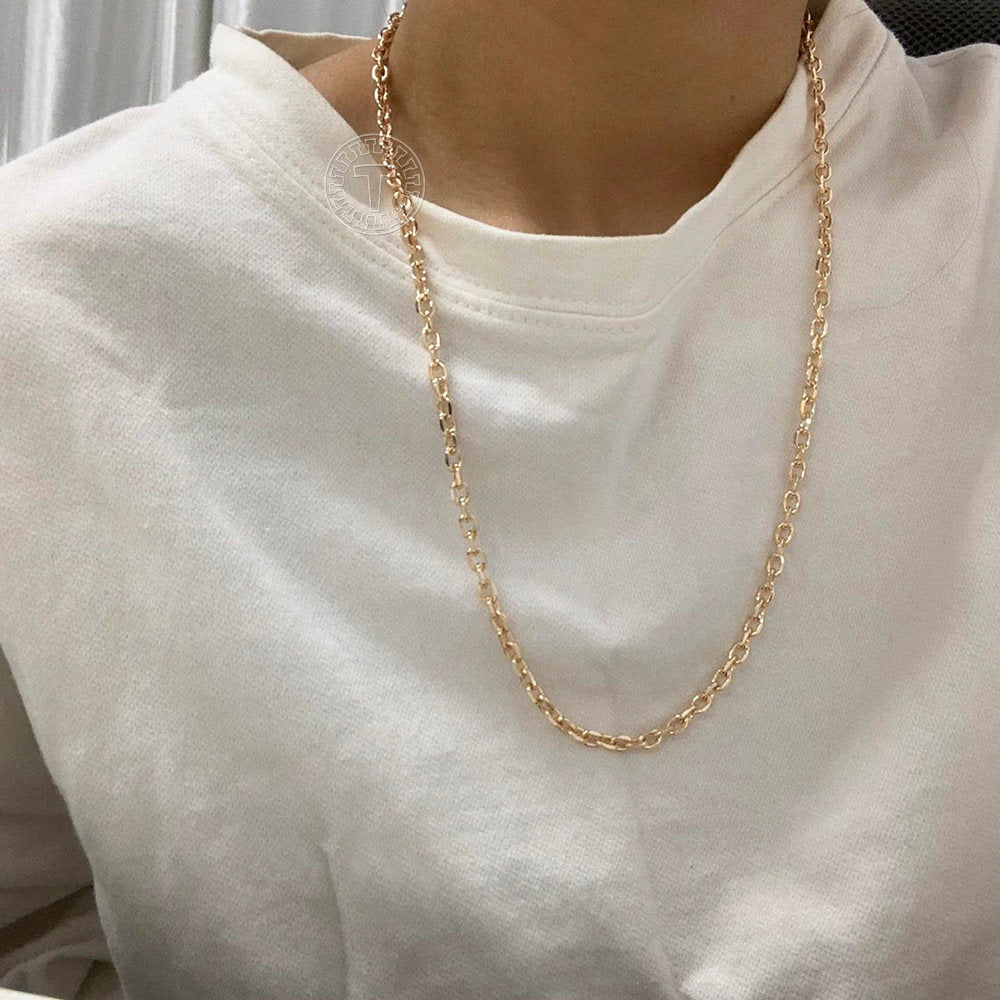 5mm Rose Gold Cable Chain Necklace 20/24inch
