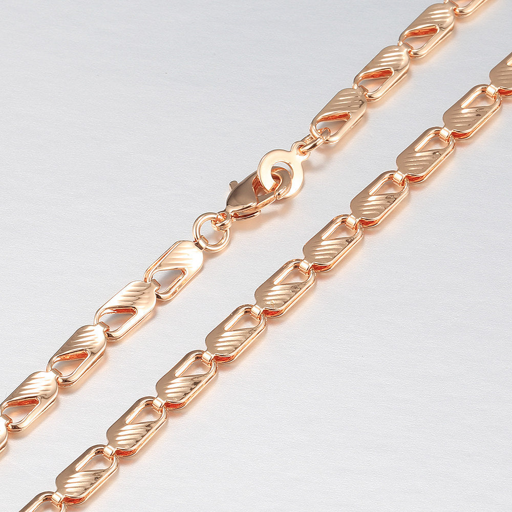 5mm Rose Gold Color Necklace Rectangle Chain