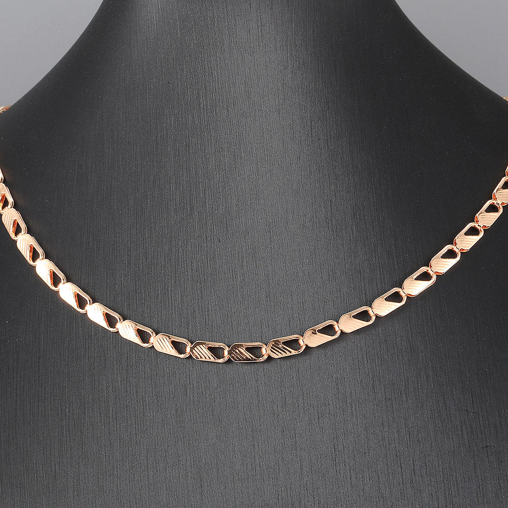 5mm Rose Gold Color Necklace Rectangle Chain