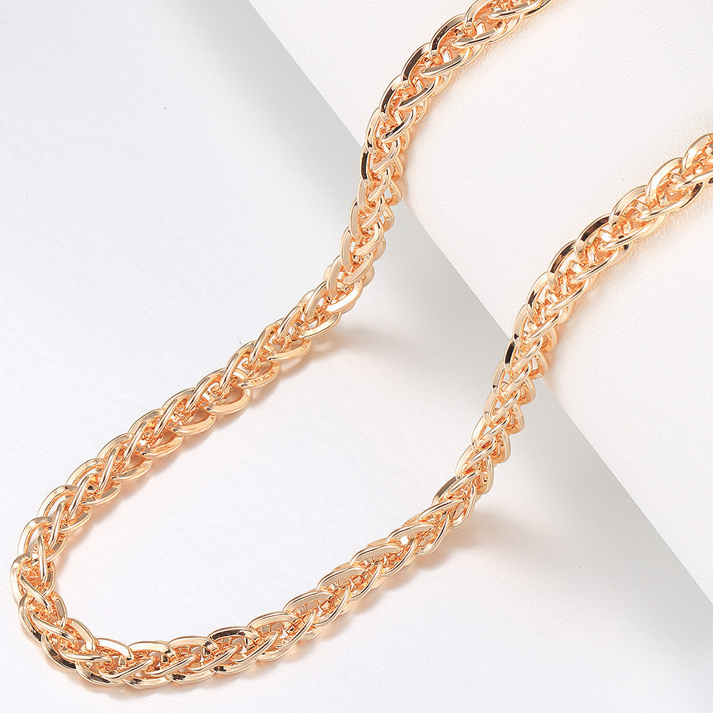 6mm Twisted Weave Necklace 585 Rose Gold Color