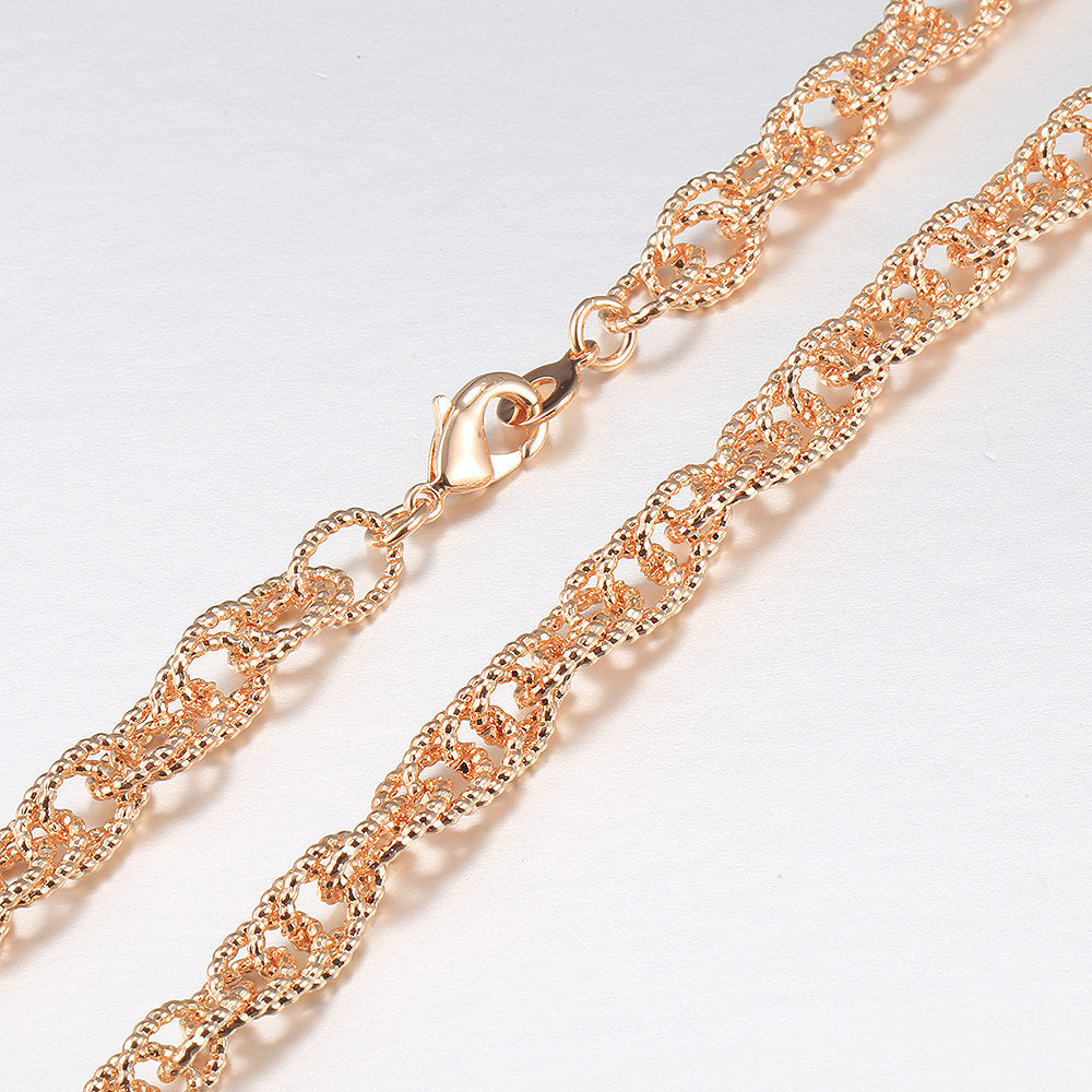 6mm 585 Rose Gold Color Necklace Twisted Chain