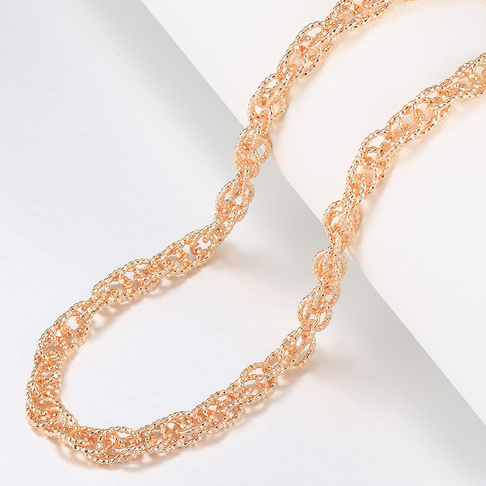 6mm 585 Rose Gold Color Necklace Twisted Chain
