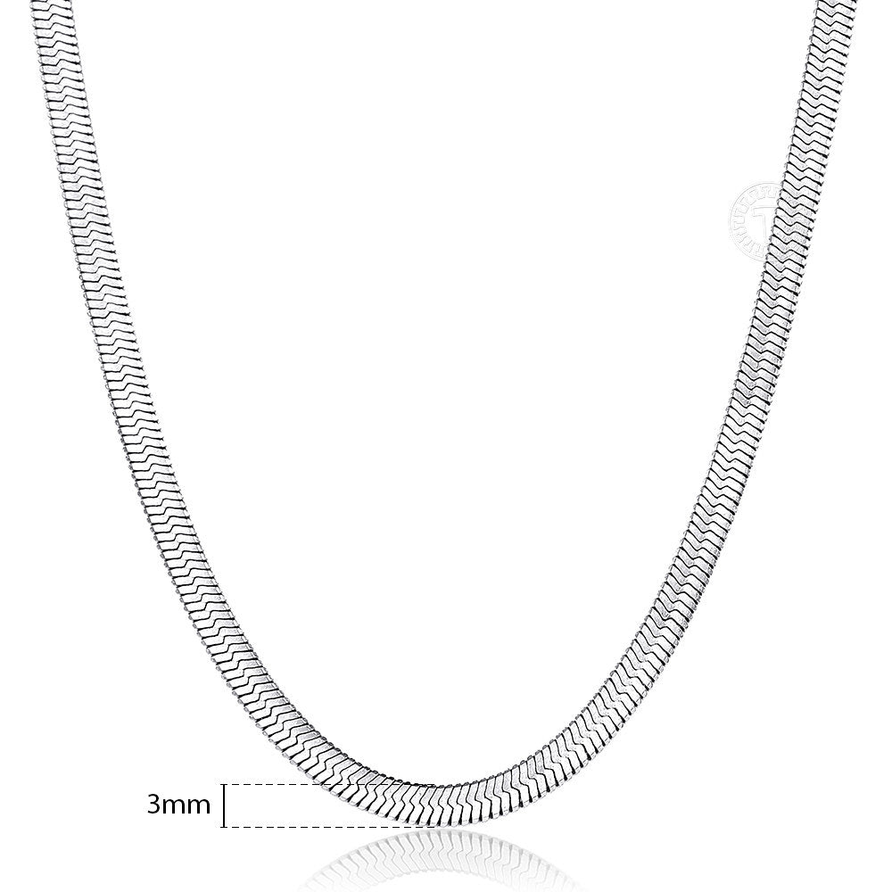 3mm Herringbone Snake Chain Choker Necklace 18inch