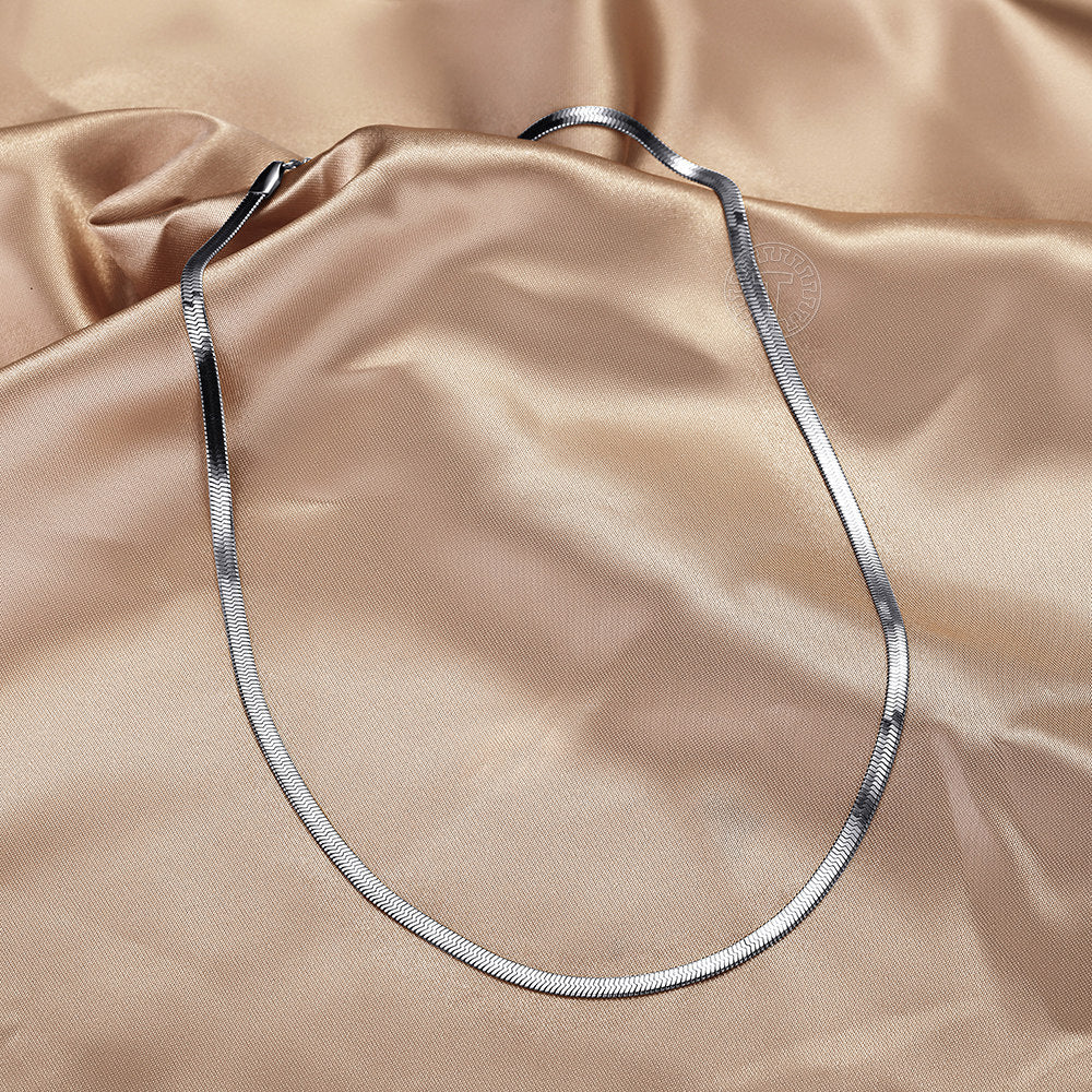 3mm Herringbone Snake Chain Choker Necklace 18inch