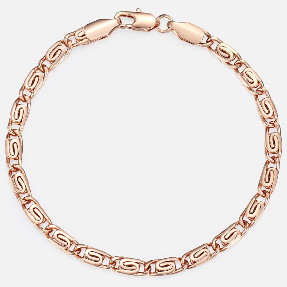 5mm Rose Gold Snail Chain Bracelet 7-9inch