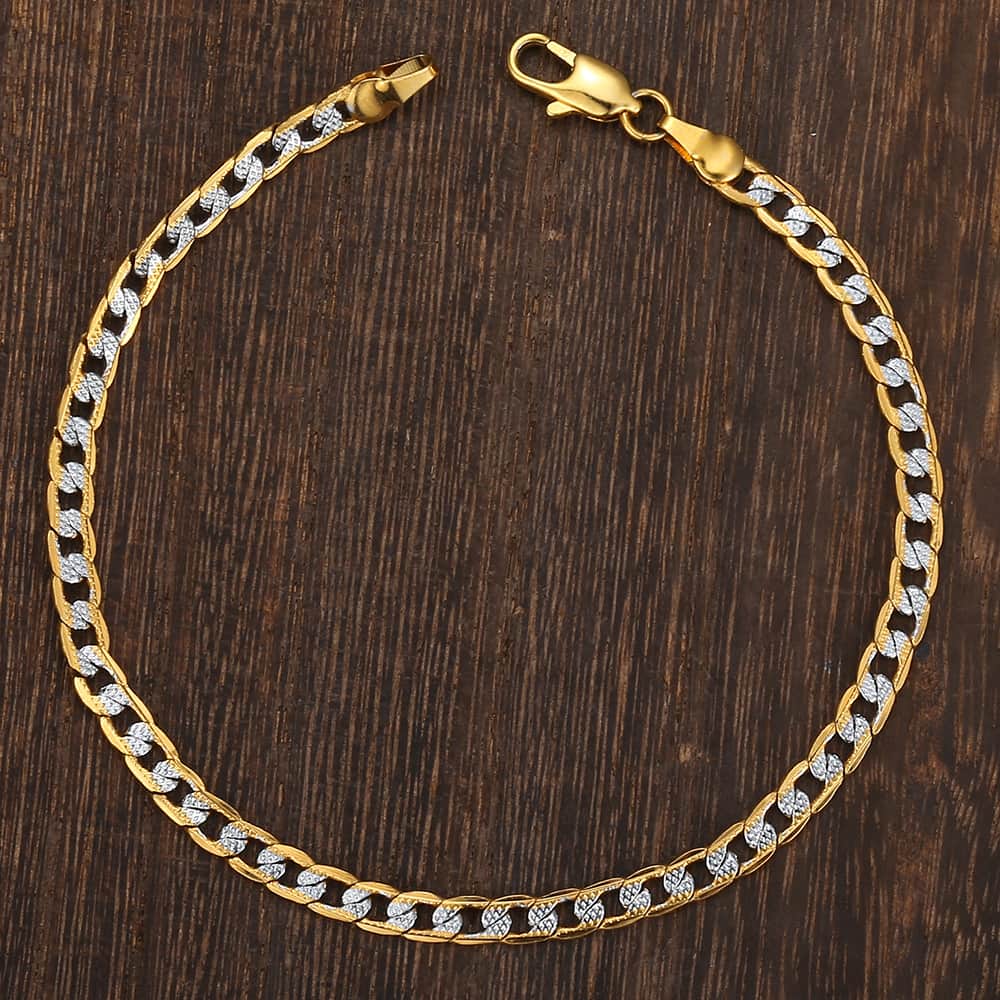 4mm Gold Silver Cuban Chain Bracelet 7-9inch