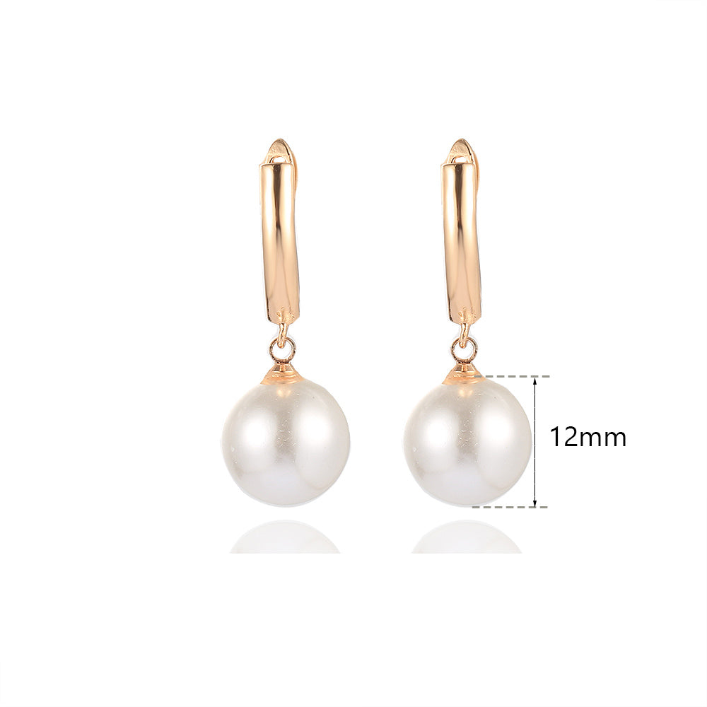 White Pearl Earrings 585 Rose Gold Drop Earrings