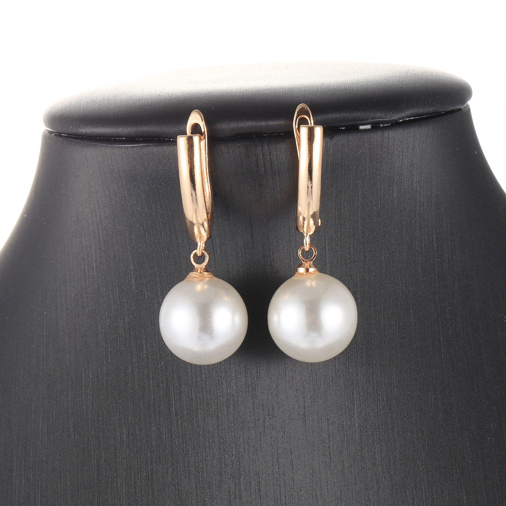 White Pearl Earrings 585 Rose Gold Drop Earrings