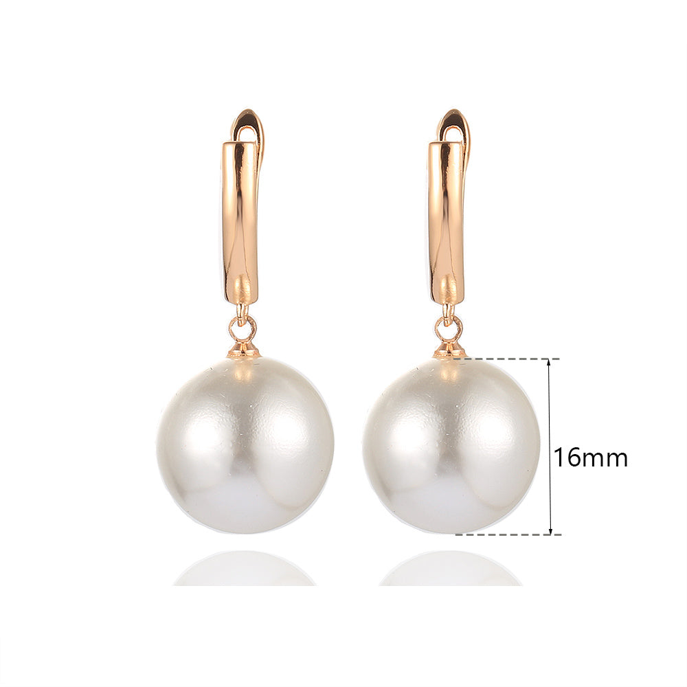 White Pearl Earrings 585 Rose Gold Drop Earrings