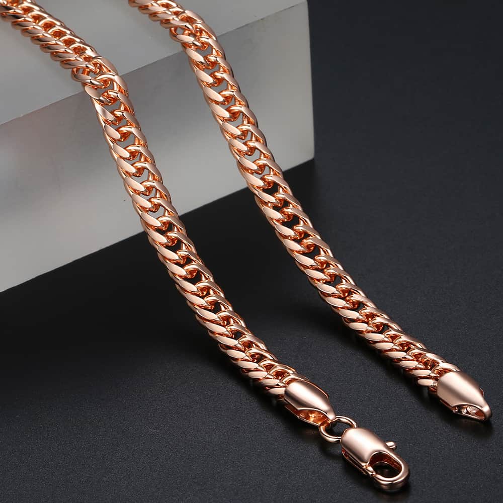 5mm Rose Gold Cuban Chain Necklace 18-24inch