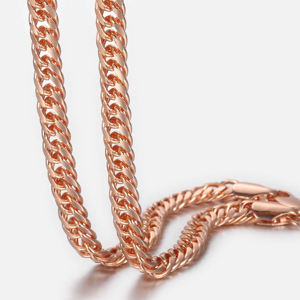 5mm Rose Gold Cuban Chain Necklace 18-24inch