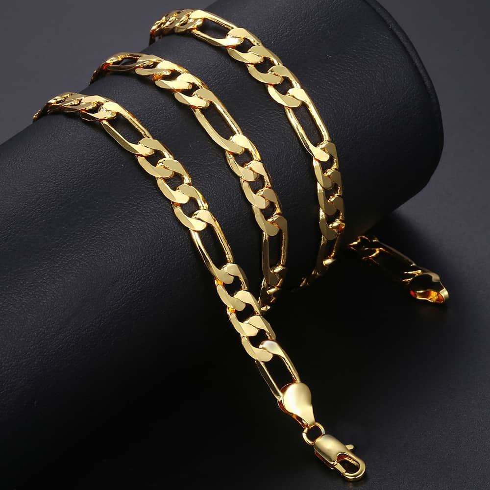 6mm Figaro Chain Necklace 18-24inch