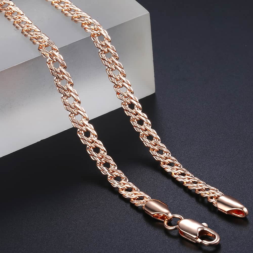 5mm Rose Gold Cuban Chain Necklace 18-24inch