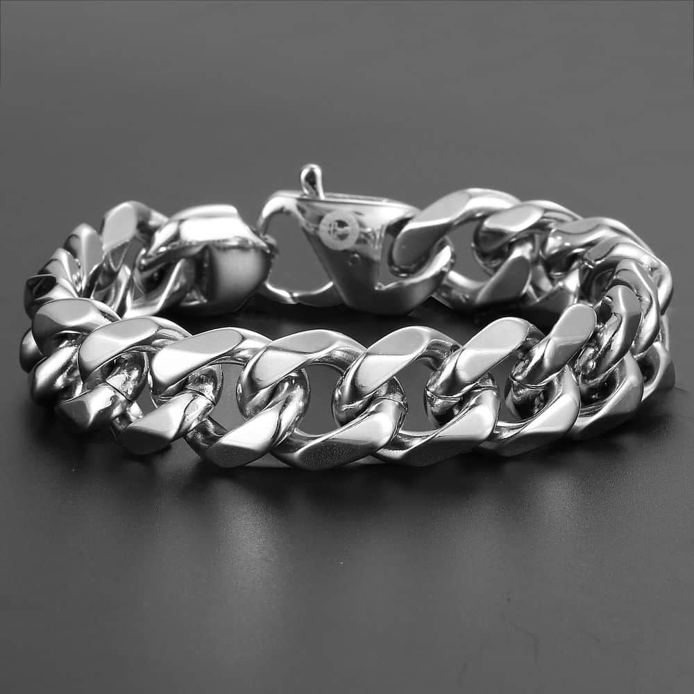 15mm Cuban Chain Bracelet 7-9inch