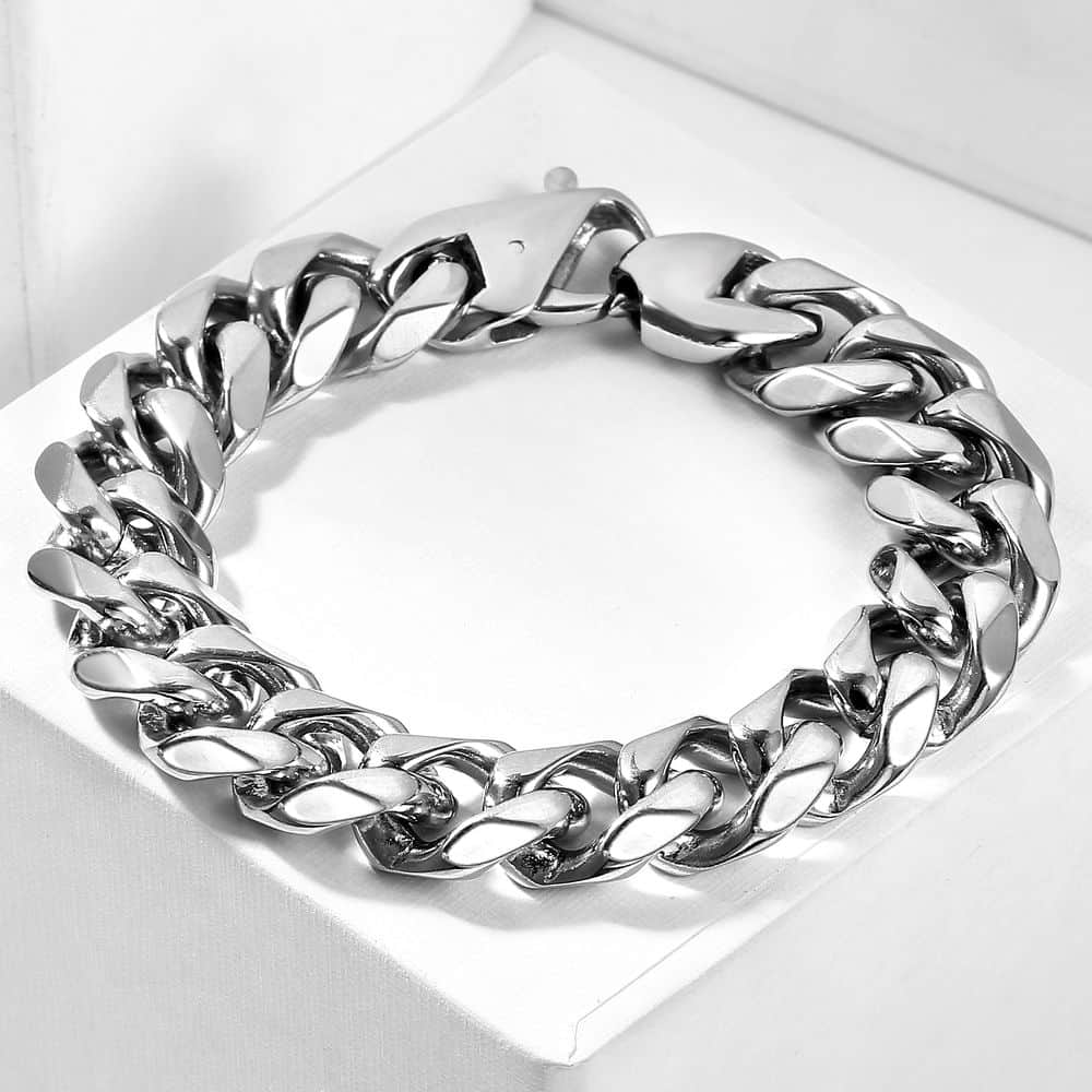 15mm Cuban Chain Bracelet 7-9inch