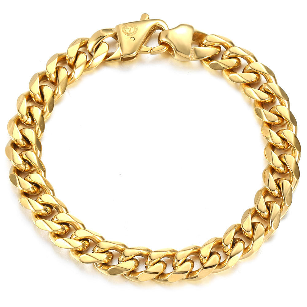 11mm Gold Cuban Chain Bracelet Anklet 8/9 inch