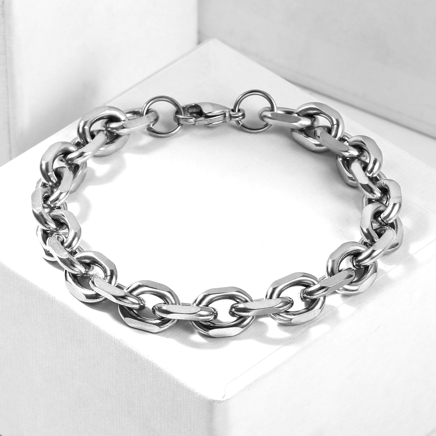 10mm Rolo Cable Chain Bracelet 7-11inch