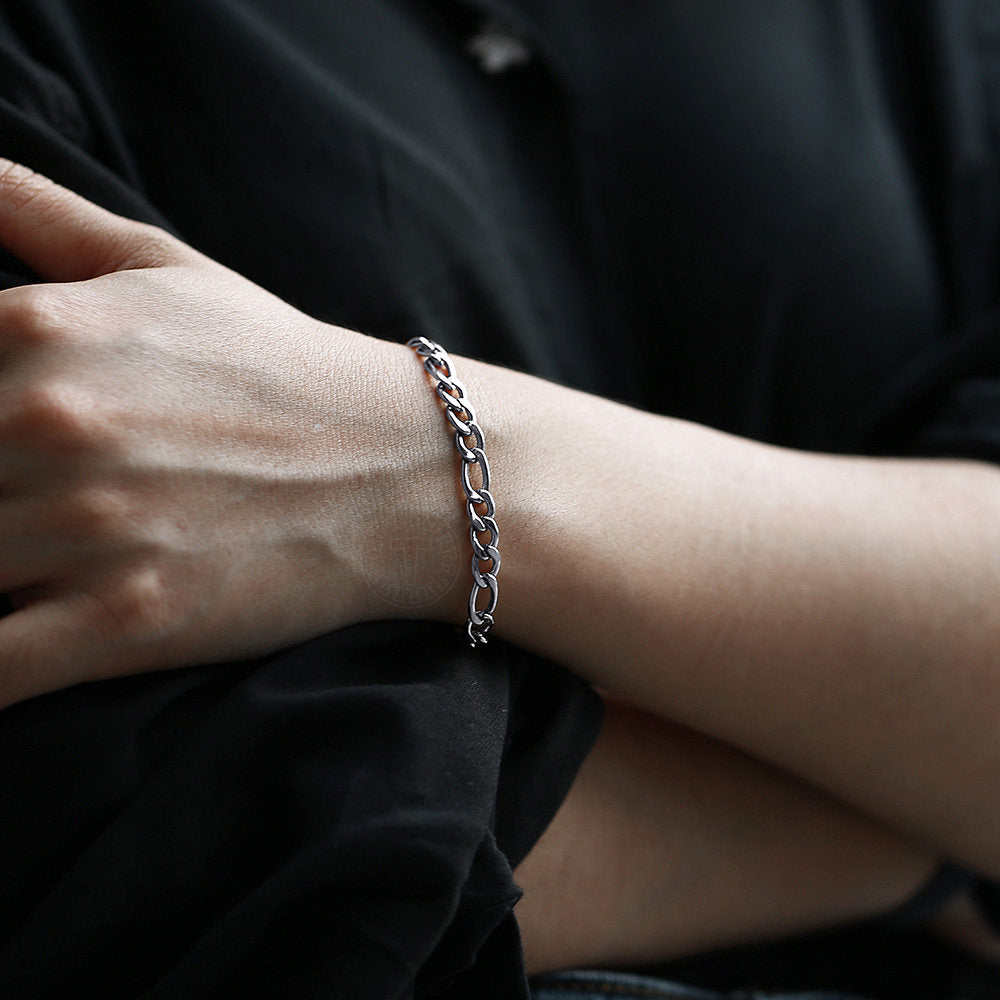 5mm Silver Figaro Chain Bracelet Anklet 8/9inch