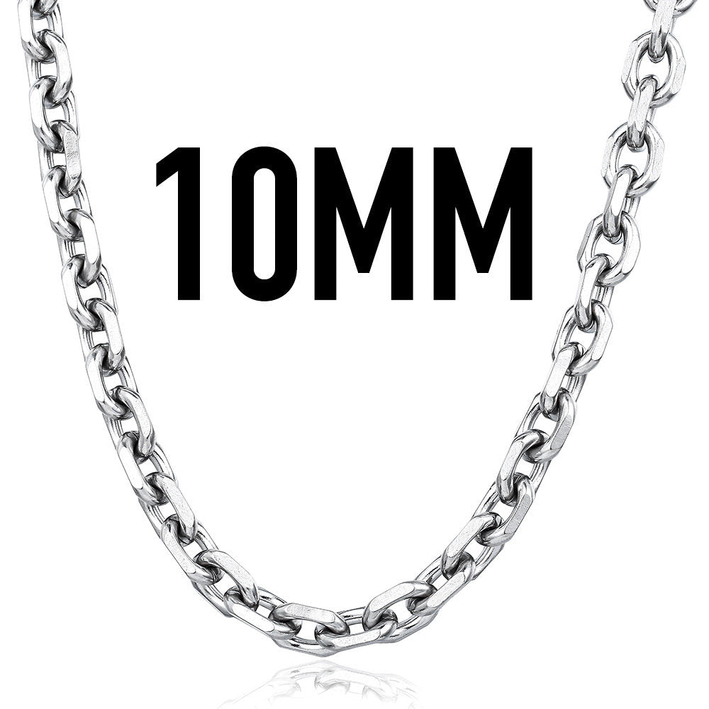 10mm Cable Chain Necklace 18-30inch
