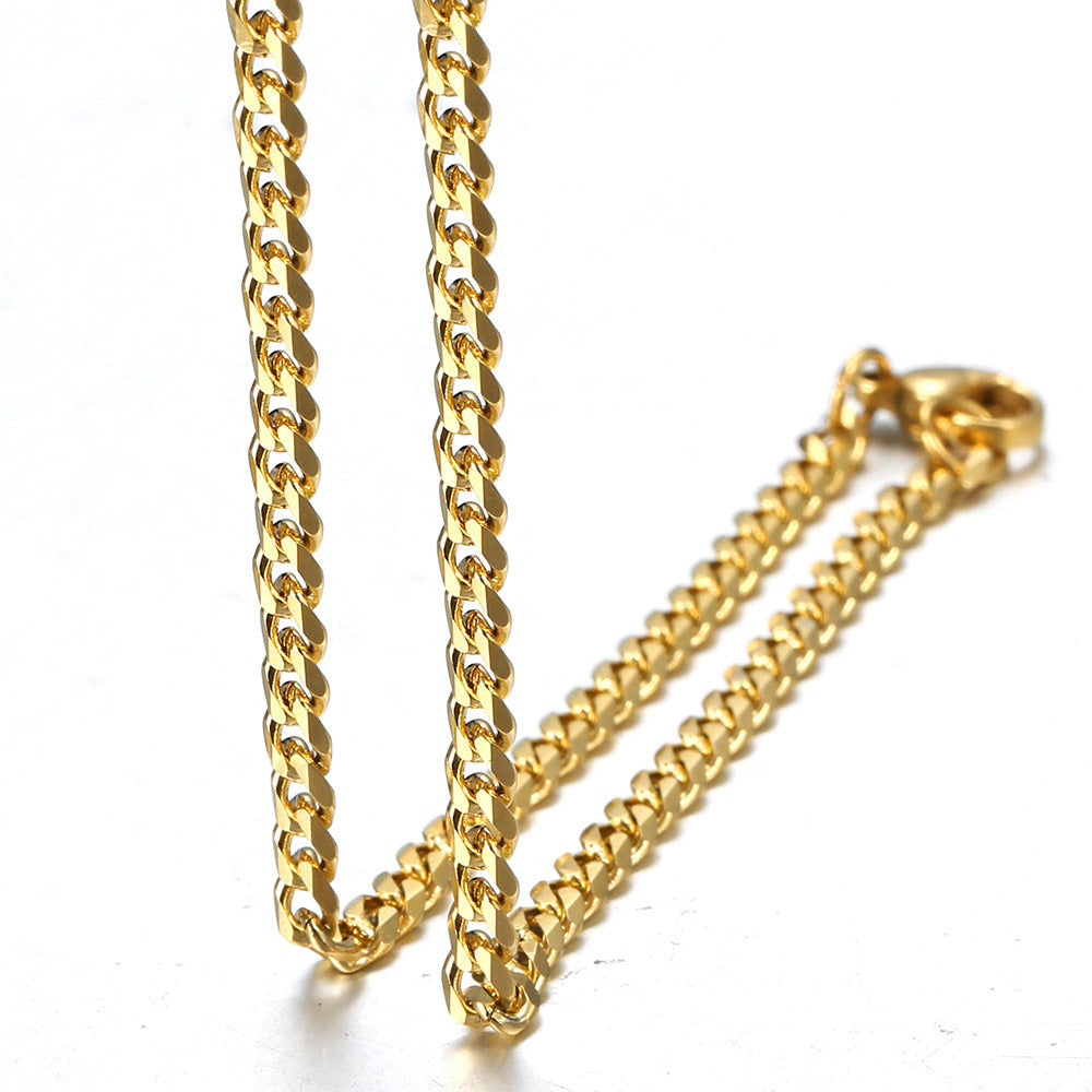 3mm Cuban Chain Necklace 16-30inch