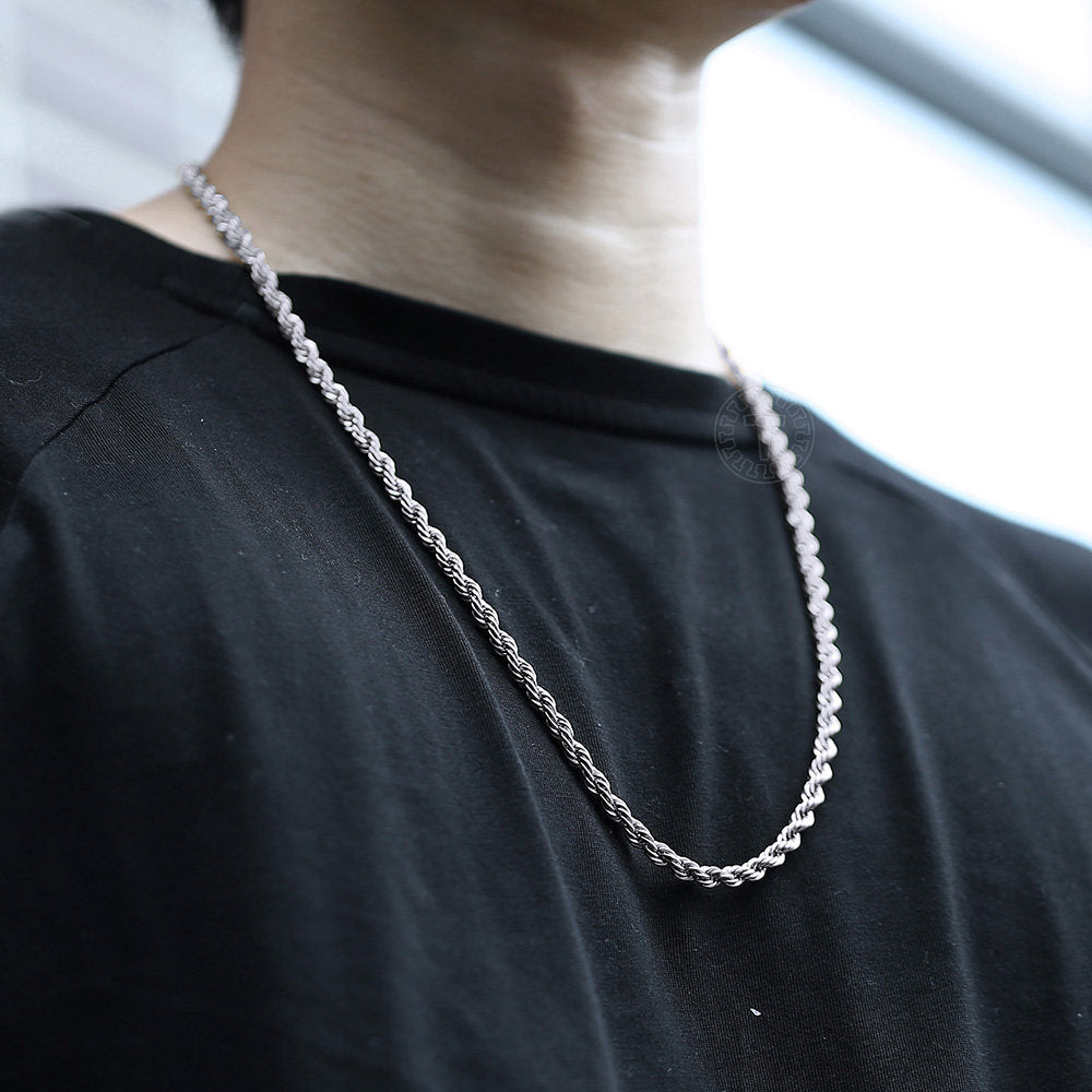5mm Gold Silver Rope Chain Necklace 18-24inch