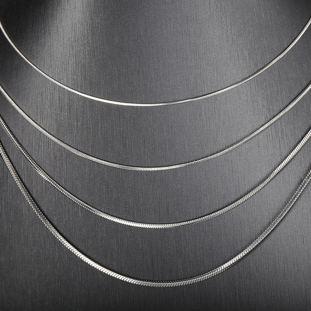 0.9/1.2/1.5/2mm Square Snake Chain Necklace 22inch
