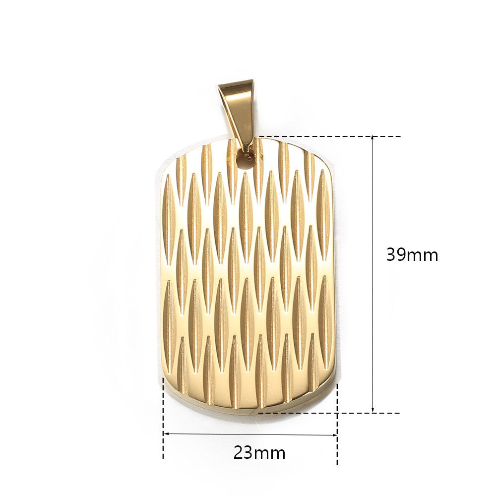 3mm Dog Tag Pendant Necklace Cuban Chain 18-24inch