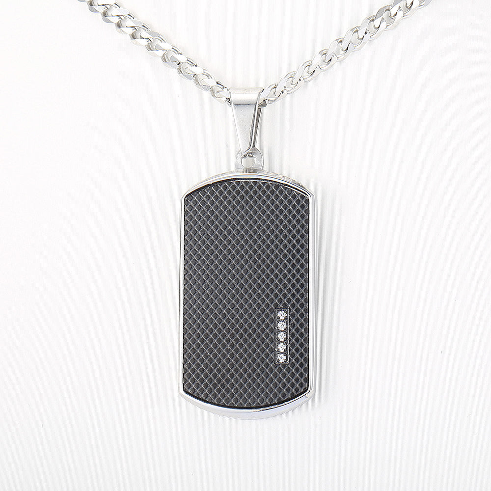 3mm Mens Dog Tag Pendant Necklace 18-24inch
