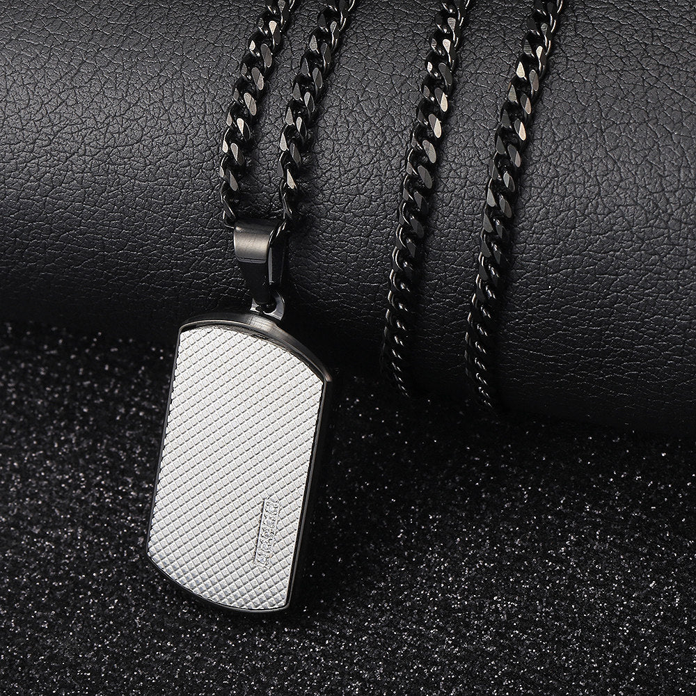 3mm Mens Dog Tag Pendant Necklace 18-24inch