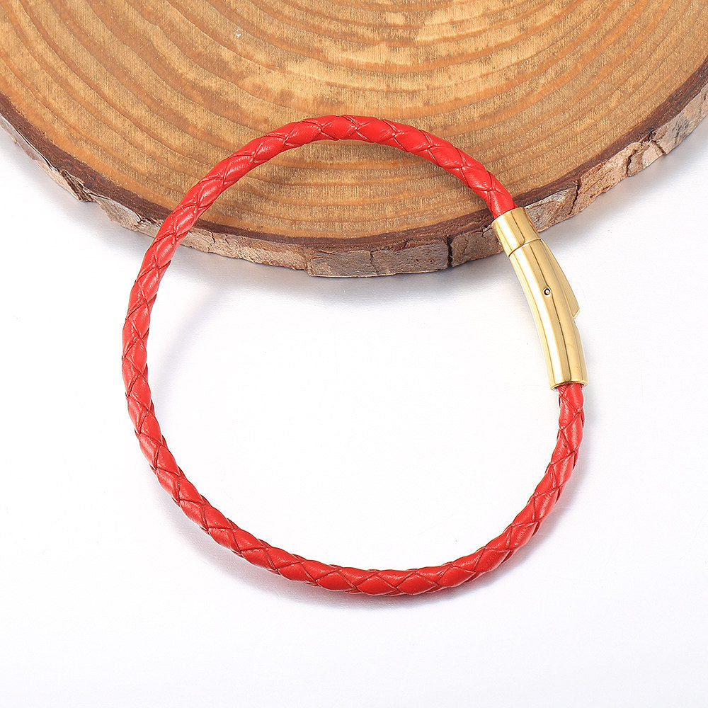 4/6mm Man-made Leather Bracelet 7-10inch