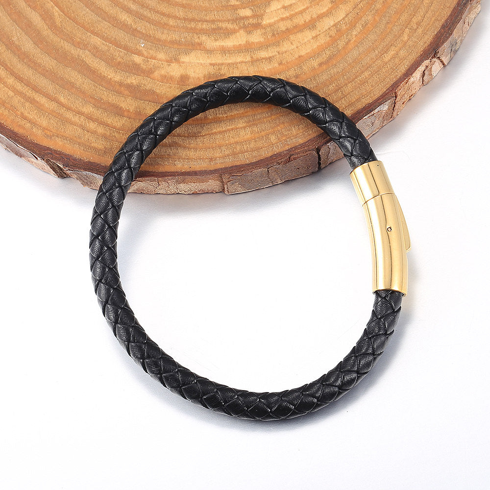 4/6mm Man-made Leather Bracelet 7-10inch