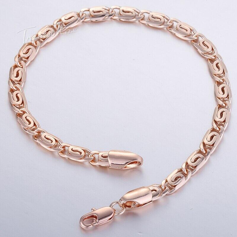 5mm Rose Gold Snail Chain Bracelet 7-9inch