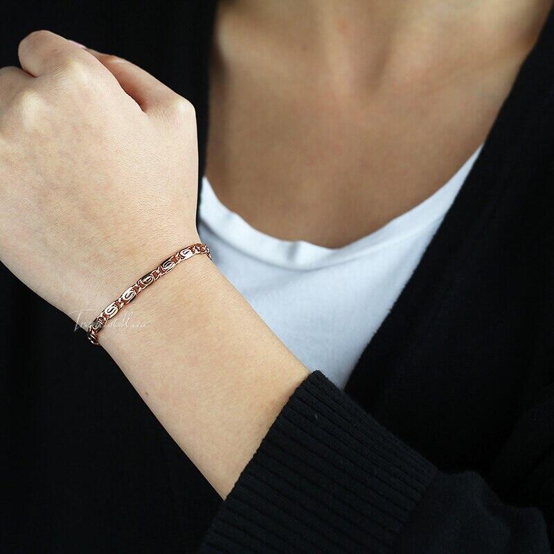 5mm Rose Gold Snail Chain Bracelet 7-9inch