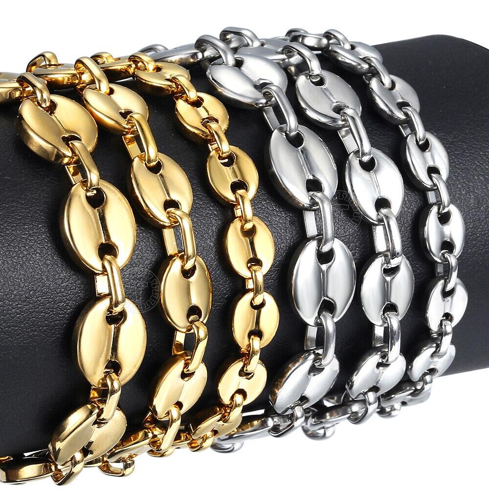 7/9/11mm Coffee Beans Chain Bracelet 7-9inch