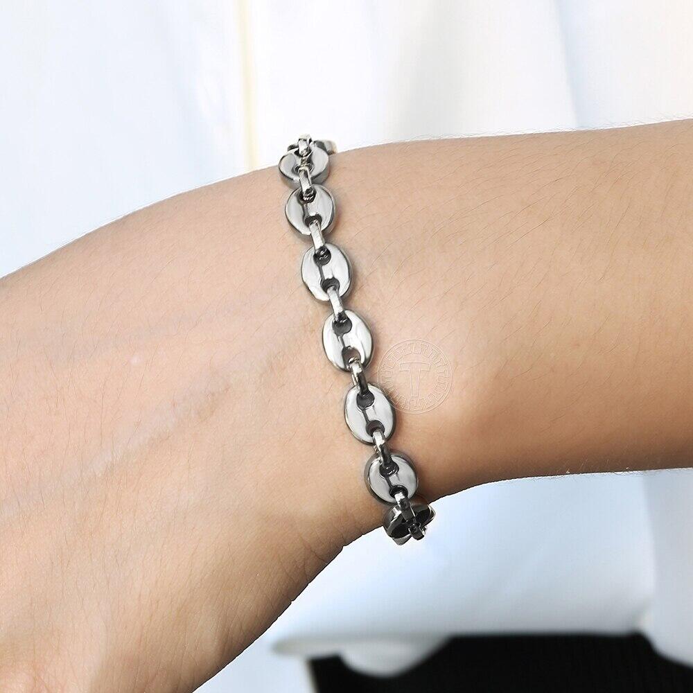 7/9/11mm Coffee Beans Chain Bracelet 7-9inch