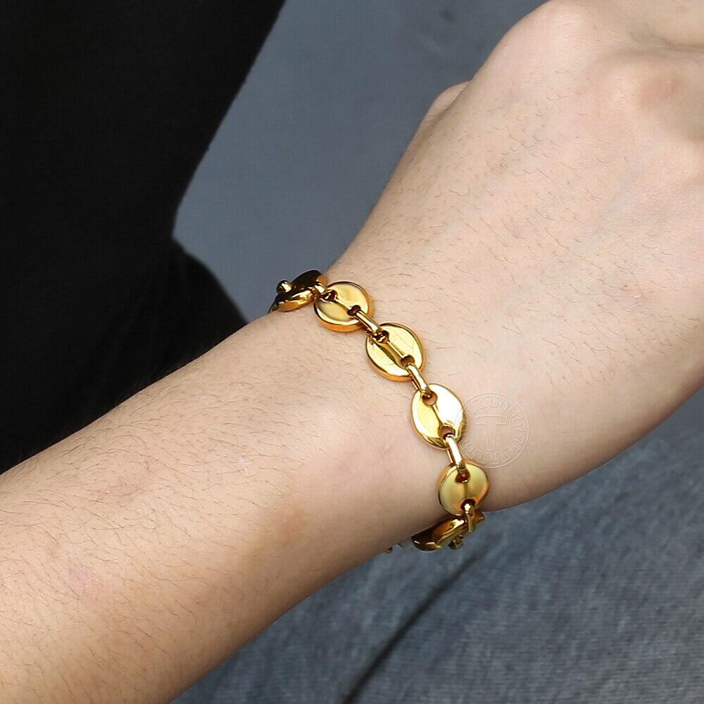 7/9/11mm Coffee Beans Chain Bracelet 7-9inch
