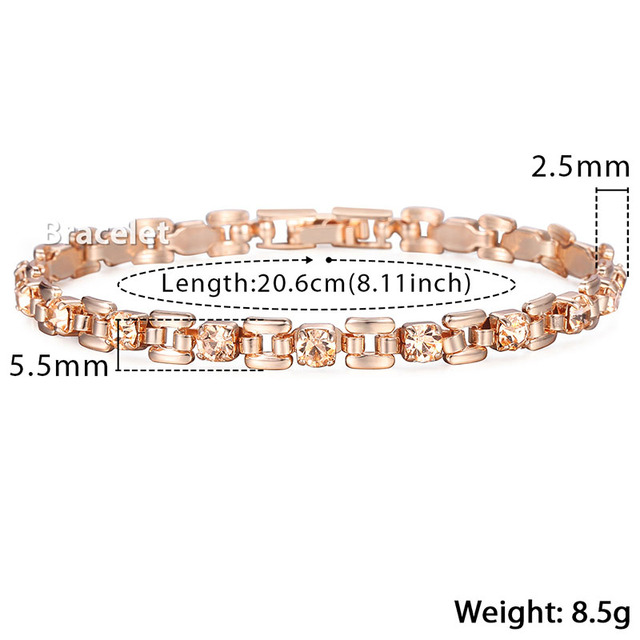 5.5mm Rose Gold CZ Bracelet