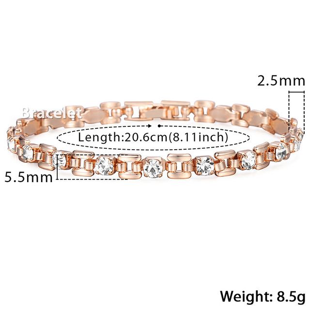 5.5mm Rose Gold CZ Bracelet