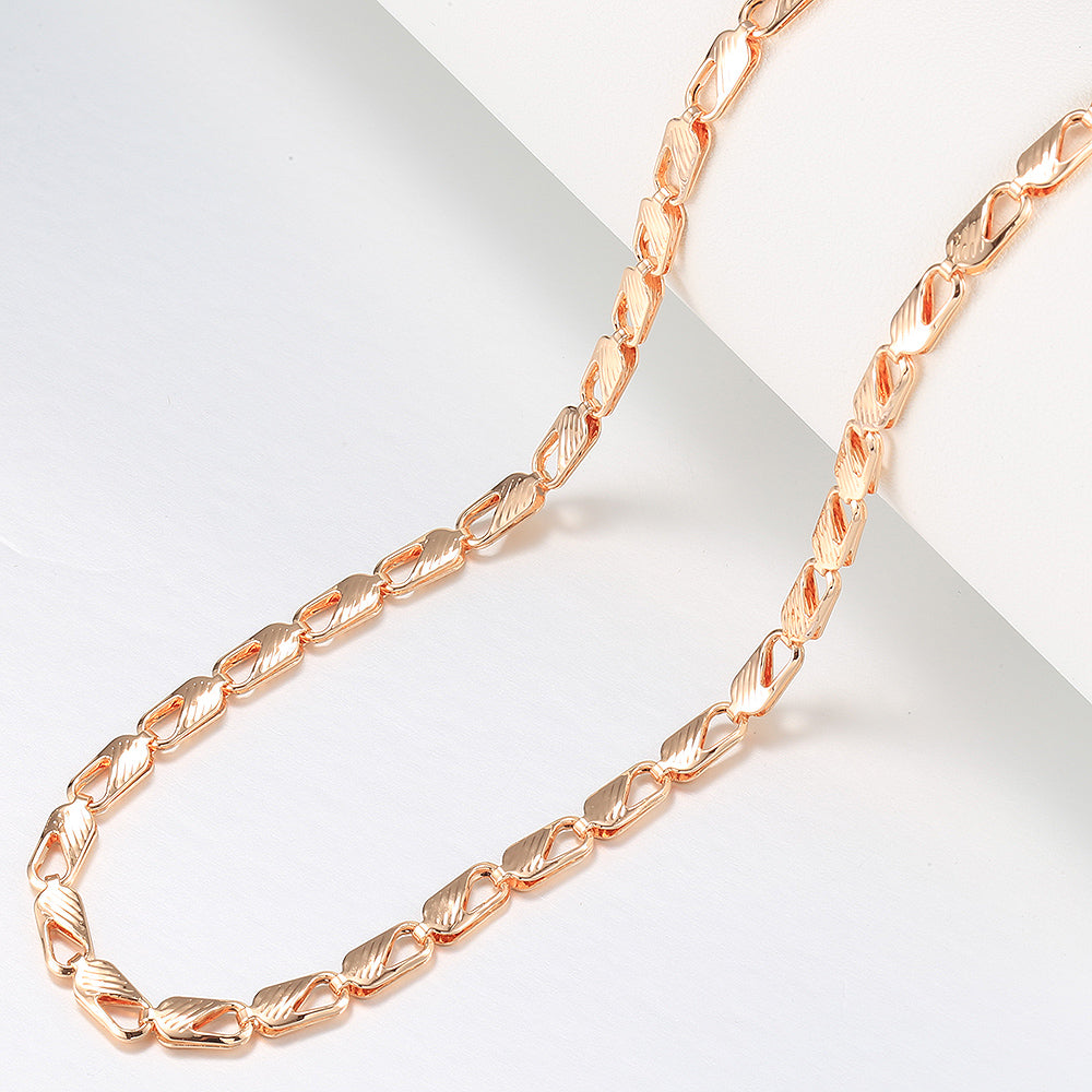5mm Rose Gold Color Necklace Rectangle Chain