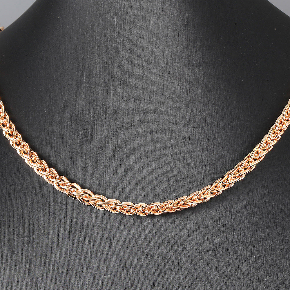 6mm Twisted Weave Necklace 585 Rose Gold Color