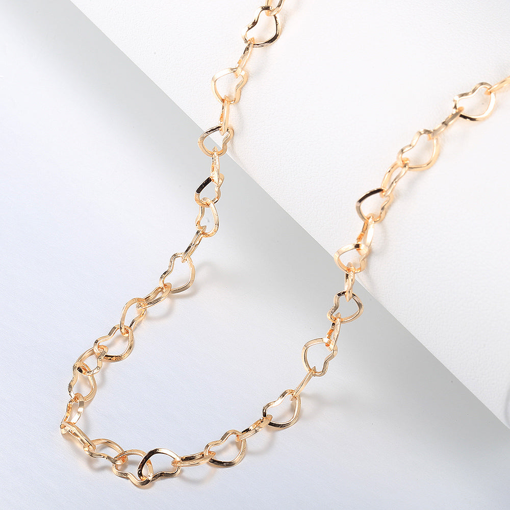 5mm Rose Gold Color Necklace Heart Love Link Chain