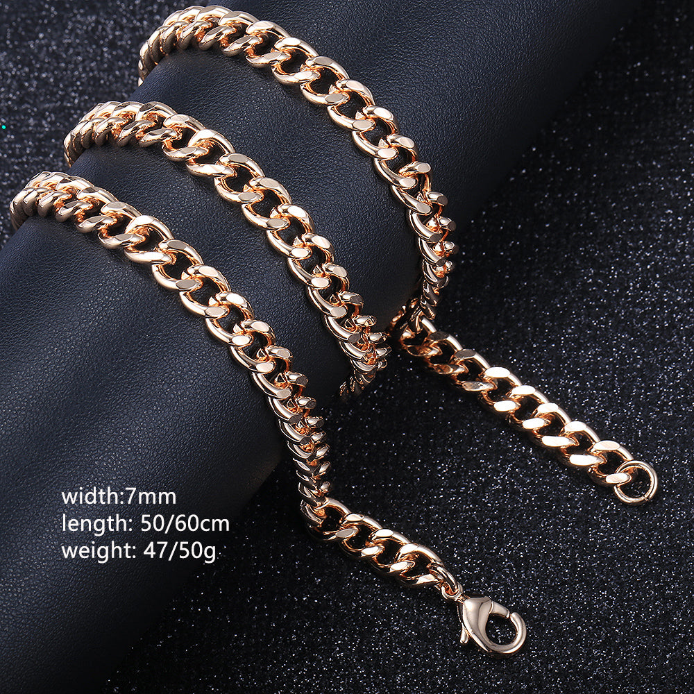 7mm 14k Rose Gold Chain, Cuban Link Chain for Men, Rose Gold Cuban Curb  Link Necklace, 14k Men's Gold Chain -  Israel
